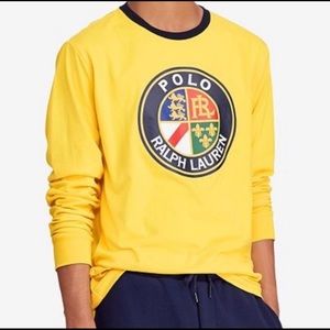 NWT Polo Ralph Lauren Skier Yellow Long Sleeve Tee